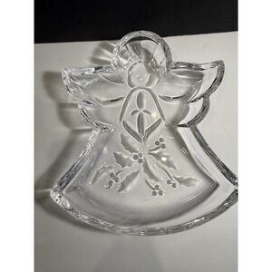 LENOX Angel Holly Christmas Crystal Candy Dish